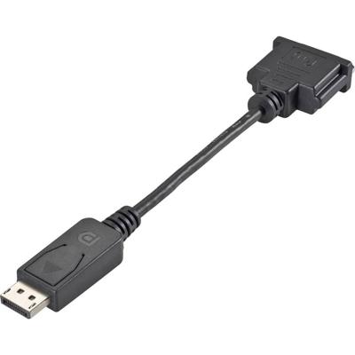 986149 DisplayPort / DVI Adapter [1x DisplayPort stekker - 1x DVI-bus 24+1-polig] Zwart Vergulde steekcontacten 0.09 m