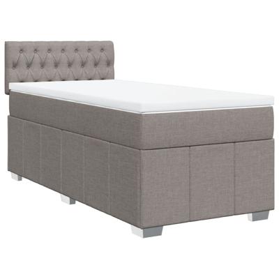 Boxspring met matras stof taupe 90x190 cm - thumbnail