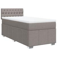Boxspring met matras stof taupe 200x200 cm - thumbnail