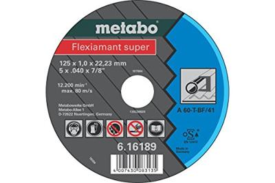 Metabo 616189000 Doorslijpschijf recht 125 mm 25 stuk(s) Blik, Profiel