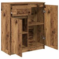 Dressoir met lade 71x35x84 cm spaanplaat oud hout - thumbnail