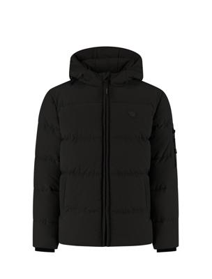 Ballin winter winterjas jongens - zwart - gewatteerd - logo badge