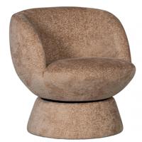 WOOOD Draaifauteuil 'Shuffle' Chenille, kleur Naturel - thumbnail