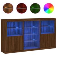 Dressoir met LED-verlichting 181,5x37x100 cm bruin eikenkleur - thumbnail
