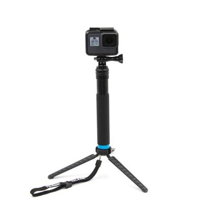 Telesin selfiestick 90cm met statiefje voor GoPro en smartphone - Aluminium met schuimrubber grip
