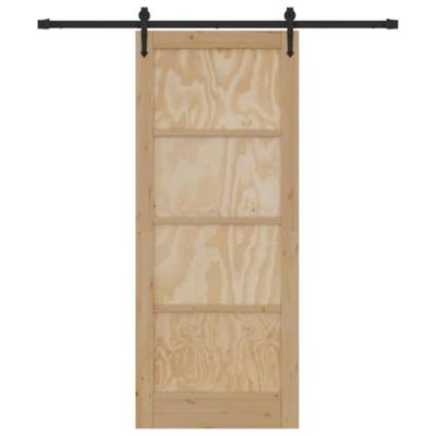 Schuifdeur met Hardware Set 83x202 cm Massief Vurenhout