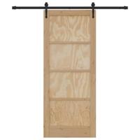 Schuifdeur met Hardware Set 83x202 cm Massief Vurenhout - thumbnail