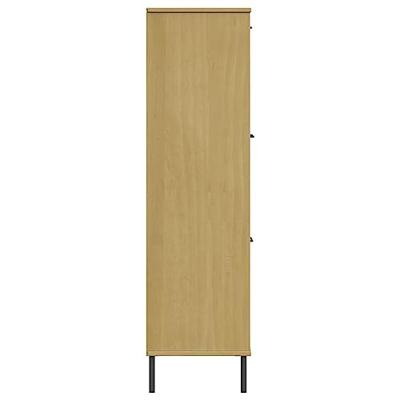Boekenkast met metalen poten OSLO 90x35x128,5 cm hout bruin