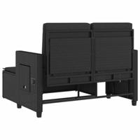 Tuinbankje verstelbaar met kussens poly rattan zwart - thumbnail