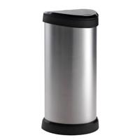 Curver Decobin 40L push zilver/zwart - thumbnail