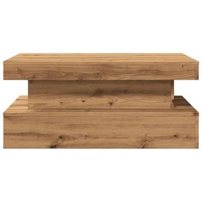 Salontafel met LED-verlichting 90x50x40cm artisanaal eikenkleur