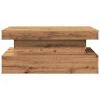 Salontafel met LED-verlichting 90x50x40cm artisanaal eikenkleur - thumbnail