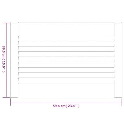 VidaXL Kastdeur met lamellen 39,5x59,4 cm massief grenenhout