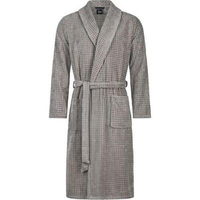 Cawö Cawo Heren Home Badjas met Sjaalkraag Uni 56 6508 graphit