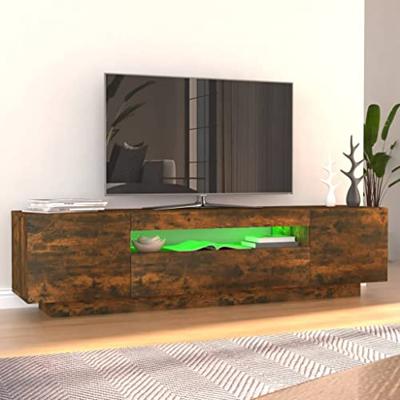 Tv-meubel met LED-verlichting 160x35x40 cm gerookt eikenkleurig
