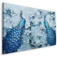 Schilderij - Kleurrijke Pauwen , Wanddecoratie , Premium print - thumbnail