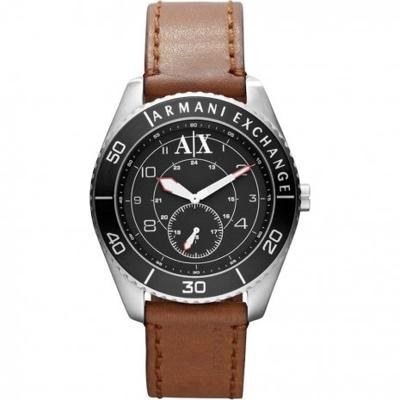 Horlogeband Armani Exchange AX1261 Leder Bruin 22mm