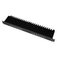 LogiLink NP0057 16 poorten Patchpaneel 483 mm (19) CAT 6 1 HE Zwart - thumbnail