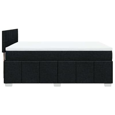 Boxspring met matras stof zwart 140x190 cm