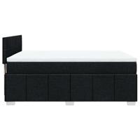 Boxspring met matras stof zwart 140x190 cm - thumbnail