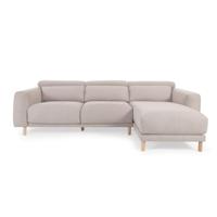 Kave Home Loungebank 'Singa' Rechts, Chenille, kleur Beige - thumbnail