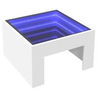 Salontafel met Infinity LED 50x50x30 cm wit - thumbnail