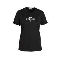 REPLAY T-shirt met printopdruk zwart - thumbnail