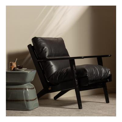WOOOD Fauteuil 'Houston' Acaciahout, kleur Zwart WOOOD Fauteuil 'Houston' Acaciahout, kleur Zwart