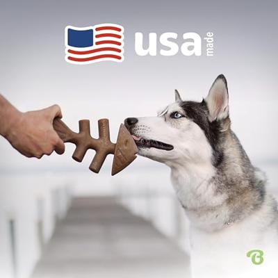 Benebone Fishbone nylon kauwspeelgoed hond (zalmsmaak) S Benebone Fishbone nylon kauwspeelgoed hond (zalmsmaak) S