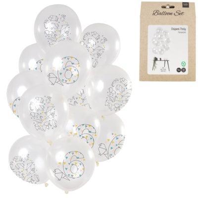 Folat Ballonnen origami cijfer 6 jaar 30 cm set van 12 | 24 stuks