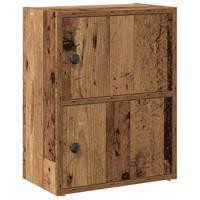 Boekenkast 40x24x52 cm bewerkt hout oud houtkleurig - thumbnail