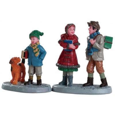 Kerstfiguur Going to school set of 2 LEMAX - Lemax