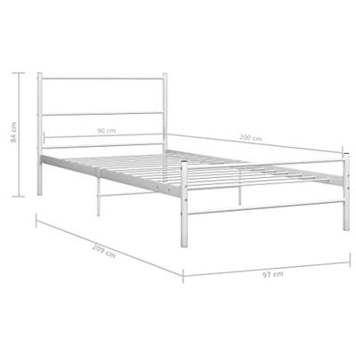 Bedframe metaal wit 90x200 cm