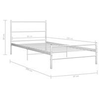 Bedframe metaal wit 90x200 cm - thumbnail