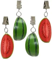 Decoris tafelkleedgewicht polyresin watermeloen 5x3x3cm groen, rood - thumbnail