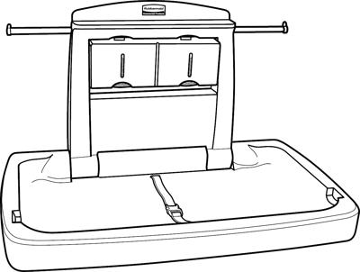 Rubbermaid Rubbermaid babyverschoontafel horizontaal kunststof - grijs