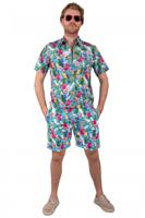 Korte Broek Hawaii Papegaaien Blauw - thumbnail