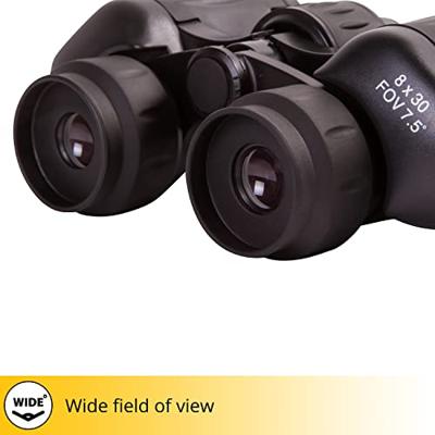 Levenhuk Atom 8x30 Water-Resistant Binoculars with Fully-Coated BK-7 Glass Optics, Strap and Carrying Bag, Adaptable to a Tripod