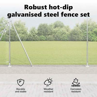 VidaXL Afrasteringspaal zilver 10 x 1,5 m (16 x 16 mm gaas) staal