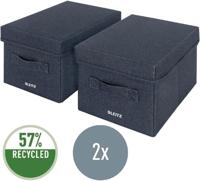 Opbergdoos Leitz gestoffeerd met deksel 190x160x285mm grijs 2 st | 8 stuks - thumbnail