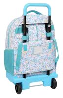 Schoolrugzak met Wielen Moos Fiori Multicolour 33 x 45 x 22 cm - thumbnail