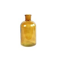 Vaas glazen fles geel 14,5x14,5x27cm - thumbnail