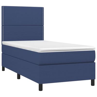Boxspring met matras en LED stof blauw 100x200 cm - thumbnail