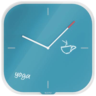 Wandklok leitz cosy glas blauw