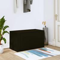 VidaXL Wandschoenenkast 70x35x38 cm bewerkt hout zwart - thumbnail