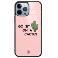 iPhone 13 Pro Max glazen hardcase - Go sit on a cactus - thumbnail
