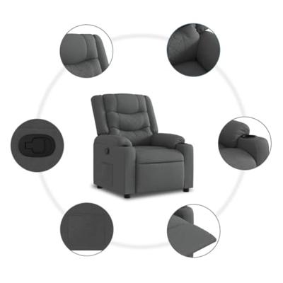 Fauteuil verstelbaar stof donkergrijs