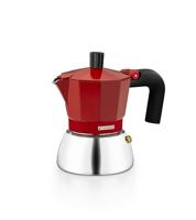 Italiaanse Koffiepot BRA INOX RED 3T Rood - thumbnail