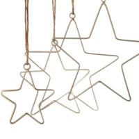 Hanger sterren Kerst goudkleurig 30 cm set van 4 | 10 stuks - thumbnail