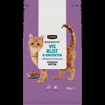 Jumbo Brokkenmix met Vis Rijst & Groenten Katten Volwassen 1,5 kg Jumbo Brokkenmix met Vis Rijst & Groenten Katten Volwassen 1,5 kg